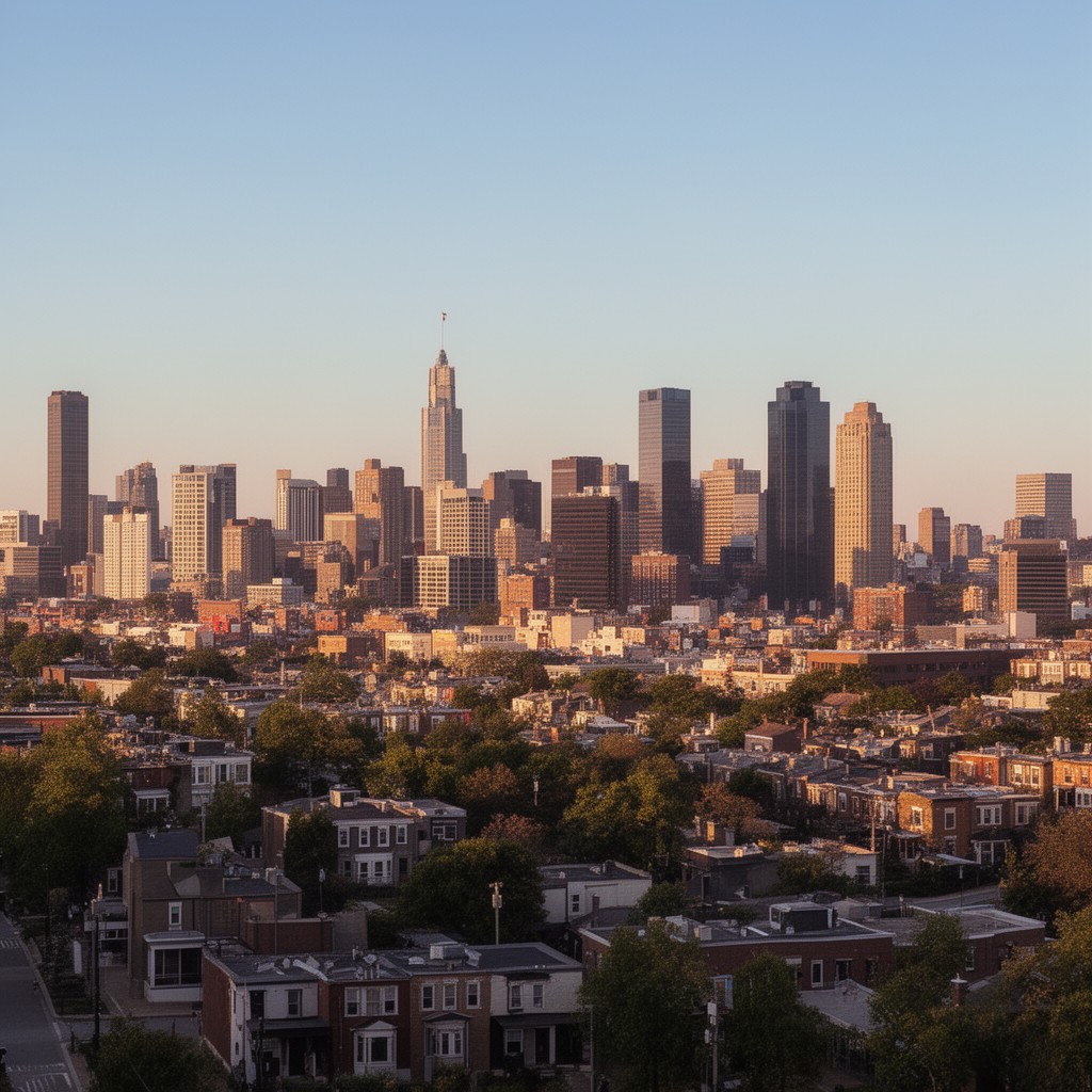 AI-generated illustration of Philadelphia city line