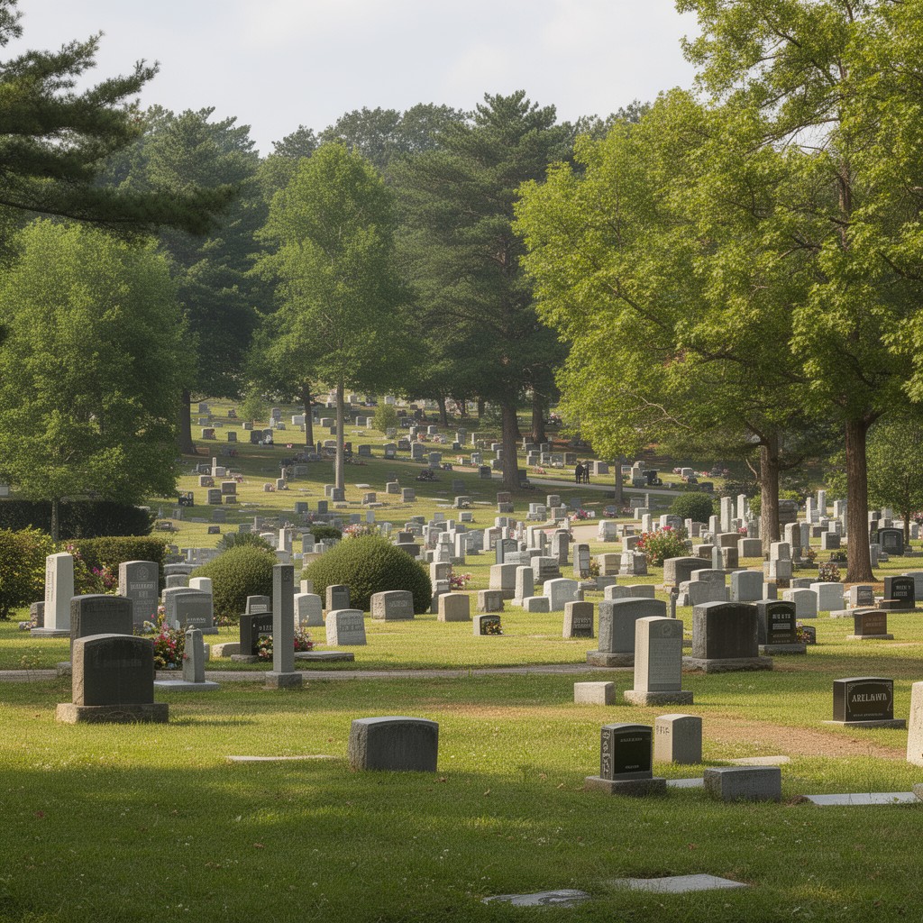 AI-generated illustration of Parklawn Memorial Park, Rockville, Maryland, United States