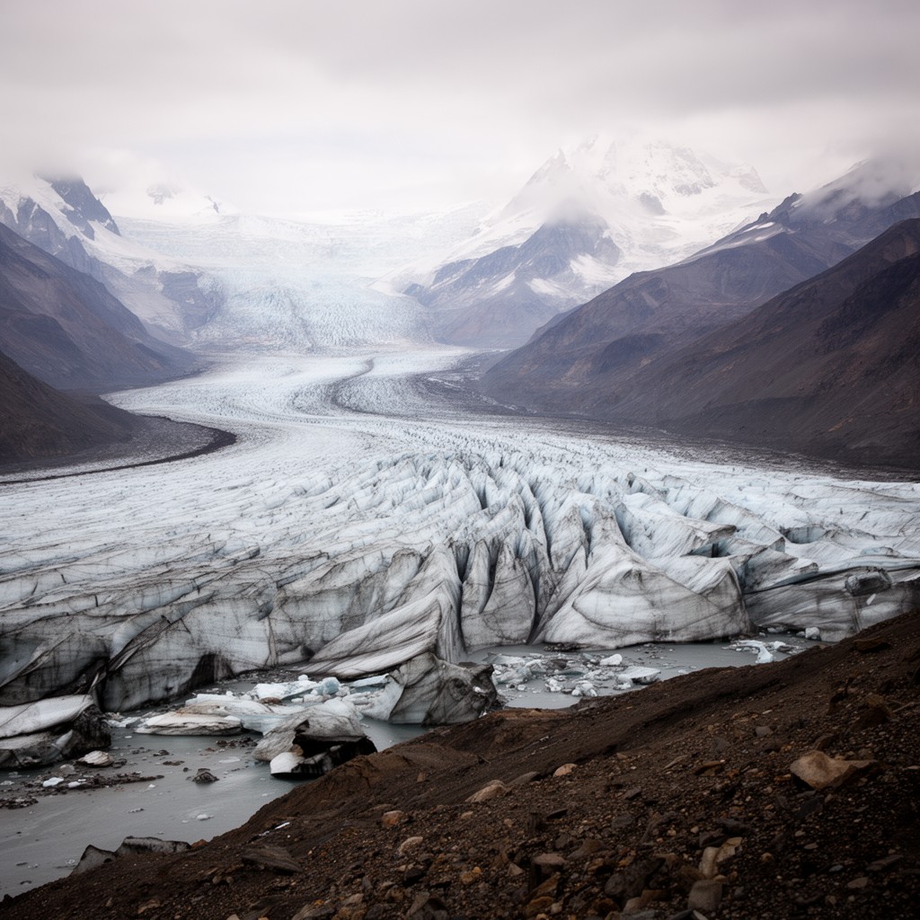 AI-generated illustration of Muldrow Glacier