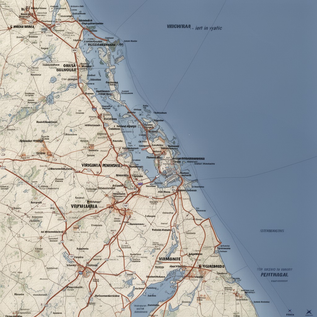 AI-generated illustration of Virginia Peninsula