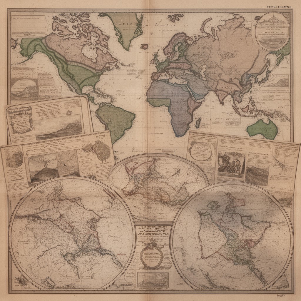 AI-generated illustration of Atlas géographique et physique du Nouveau Continent