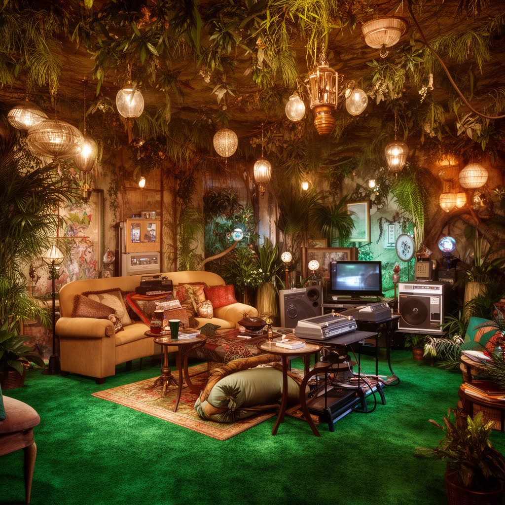 AI-generated illustration of Jungle Room