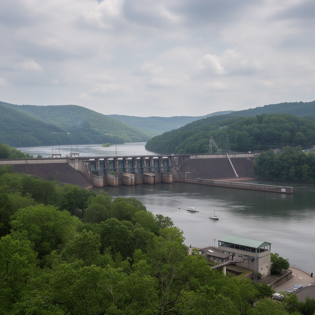 AI-generated illustration of Fort Loudoun Dam