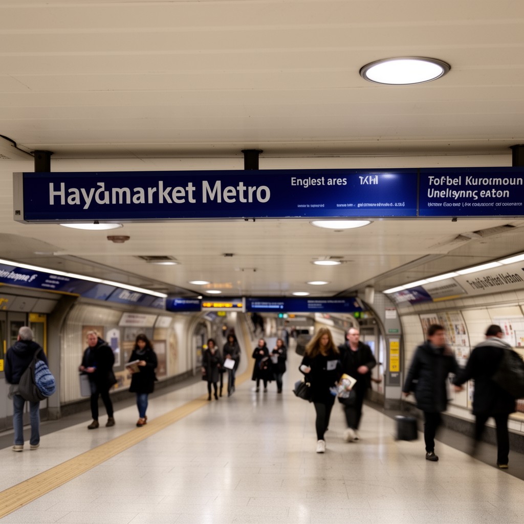 AI-generated illustration of Haymarket Metro station