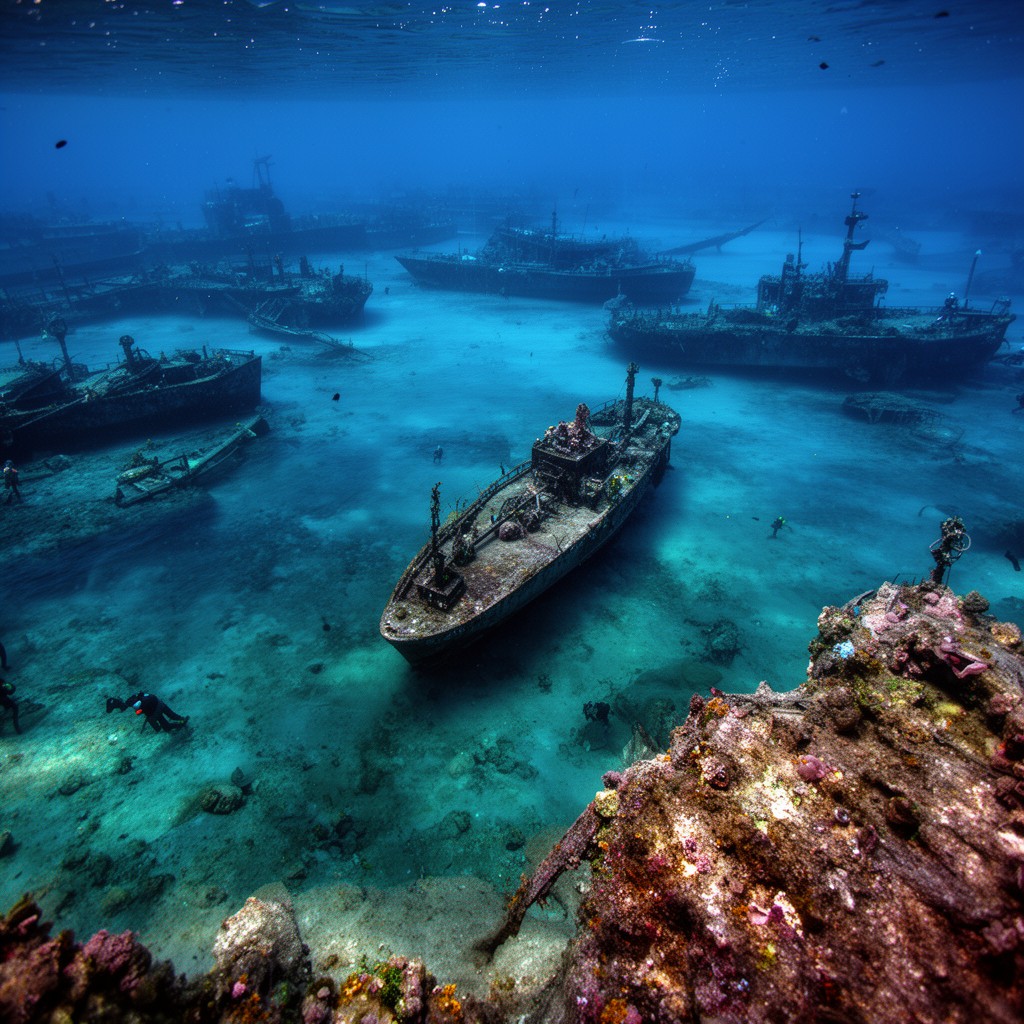 AI-generated illustration of Chuuk Lagoon