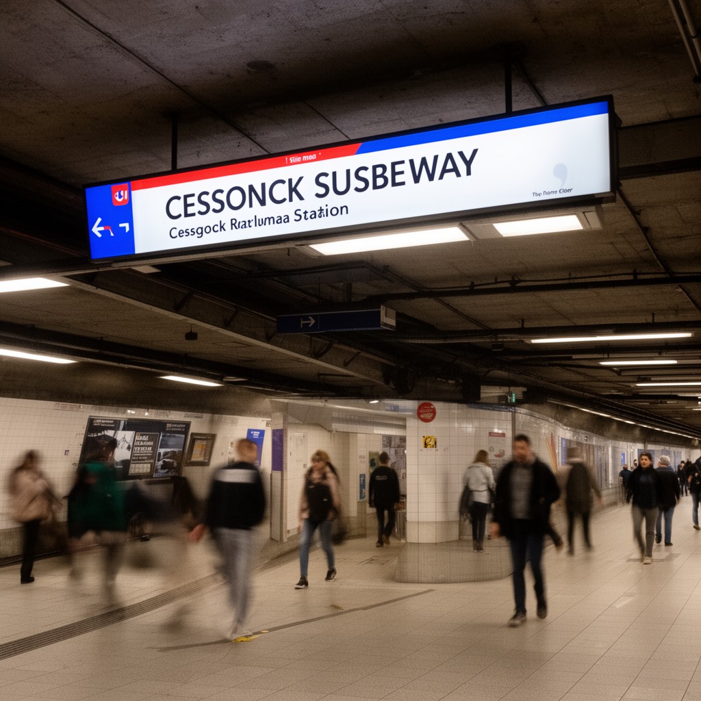 AI-generated illustration of Cessnock subway station