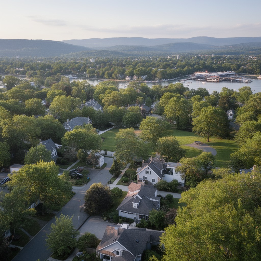 AI-generated illustration of Rye Brook, New York