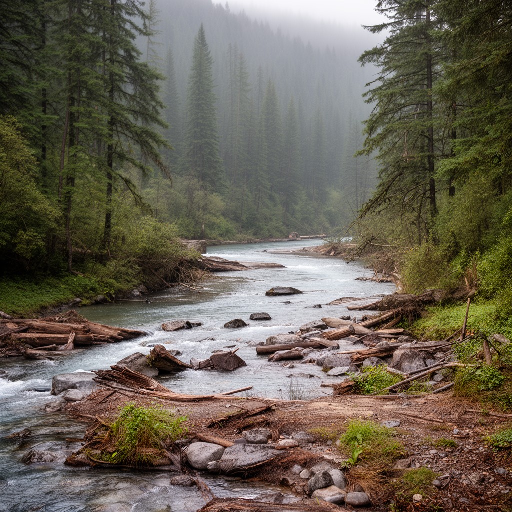 AI-generated illustration of Klamath River