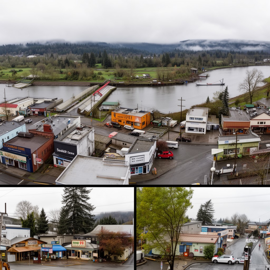 AI-generated illustration of Columbia City, Oregon