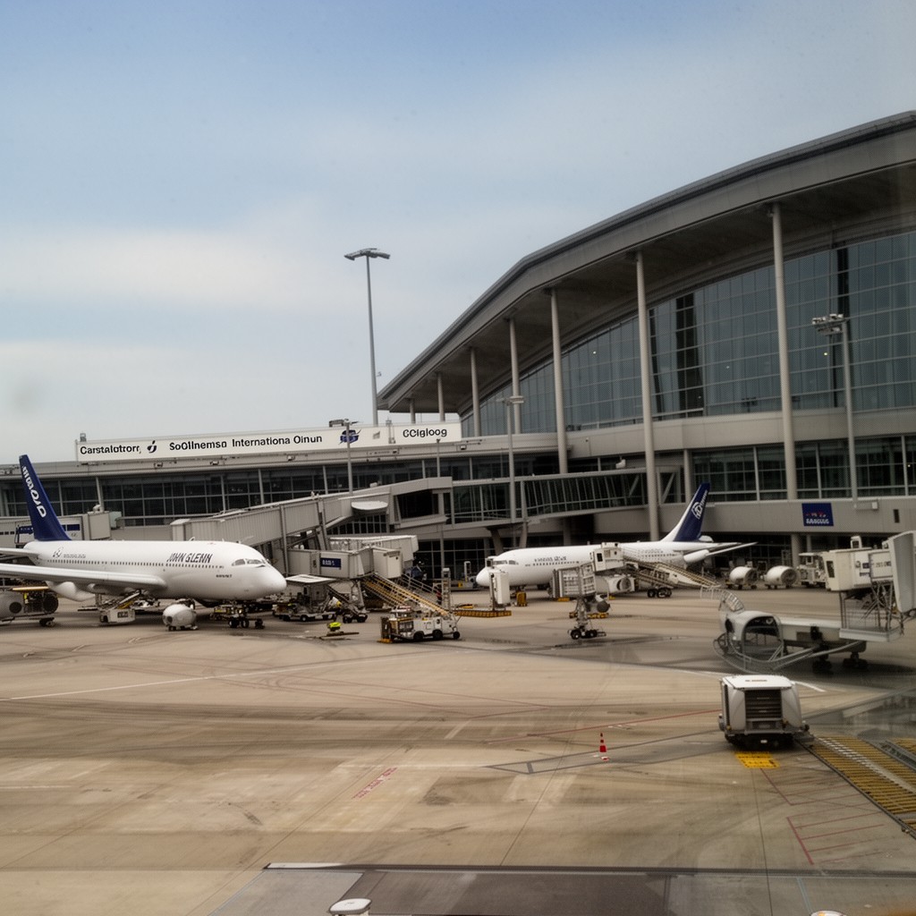 AI-generated illustration of John Glenn Columbus International Airport