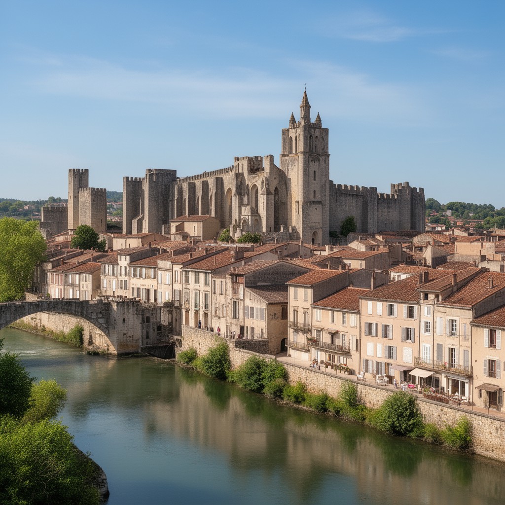 AI-generated illustration of Castelsarrasin