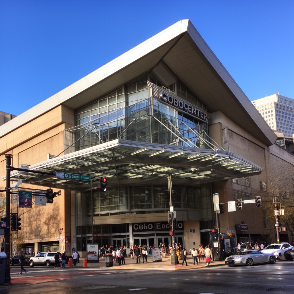 AI-generated illustration of Cobo Center