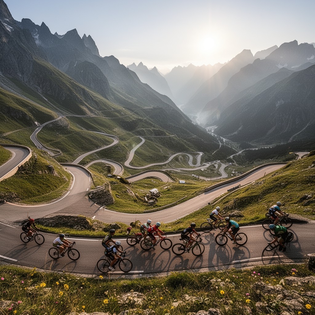 AI-generated illustration of Passo dello Stelvio