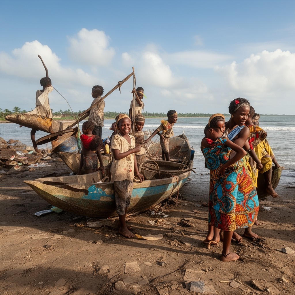 AI-generated illustration of Ndowe people