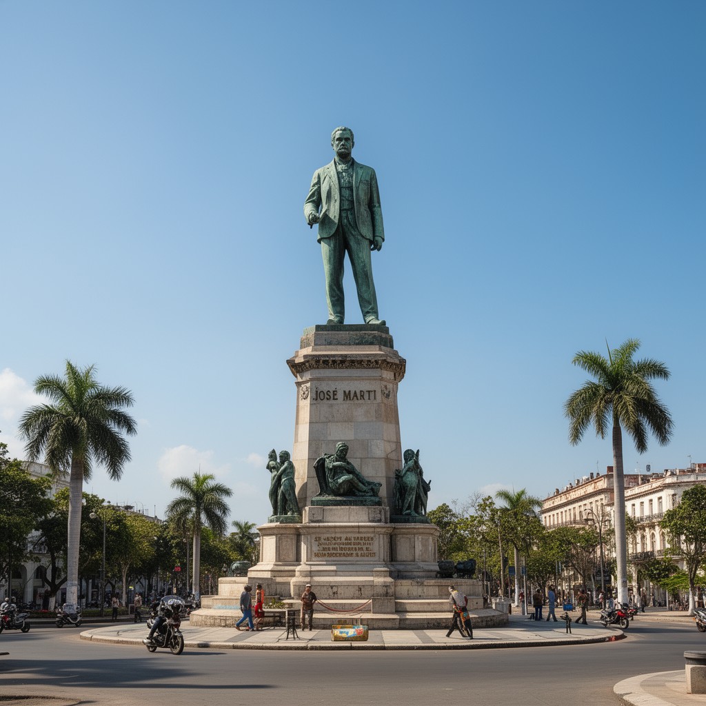 AI-generated illustration of José Martí statue