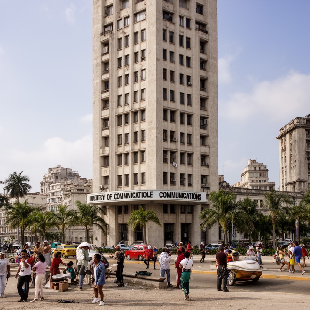 AI-generated illustration of Ministry of Communications building