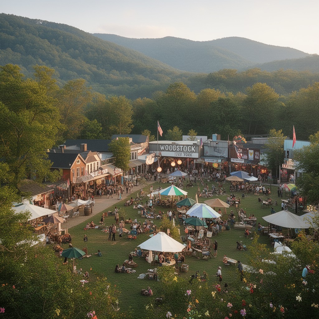 AI-generated illustration of Woodstock, New York