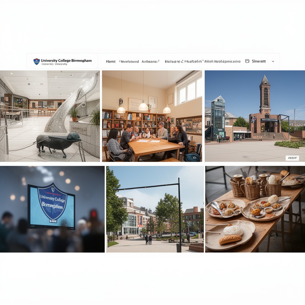 AI-generated illustration of University College Birmingham