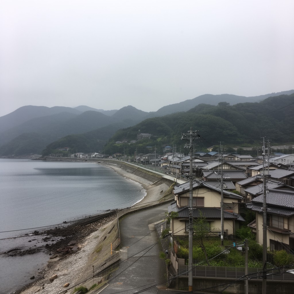 AI-generated illustration of Tabuse, Yamaguchi Prefecture, Japan