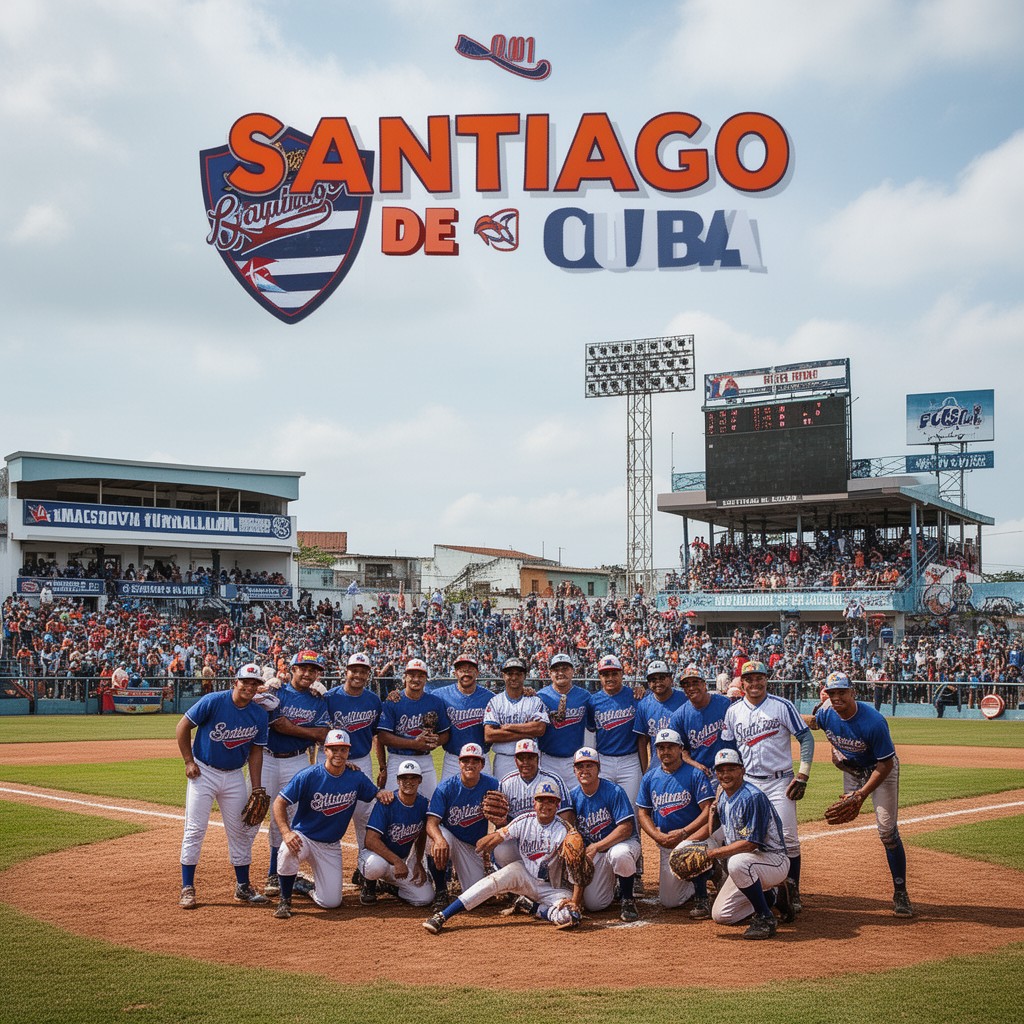 AI-generated illustration of Santiago de Cuba baseball team