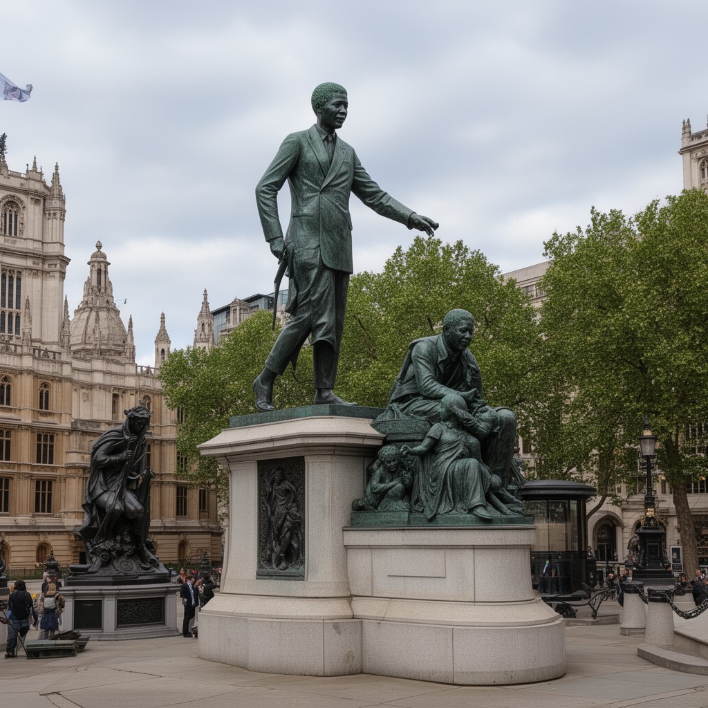 AI-generated illustration of Statue of Nelson Mandela, Parliament Square
