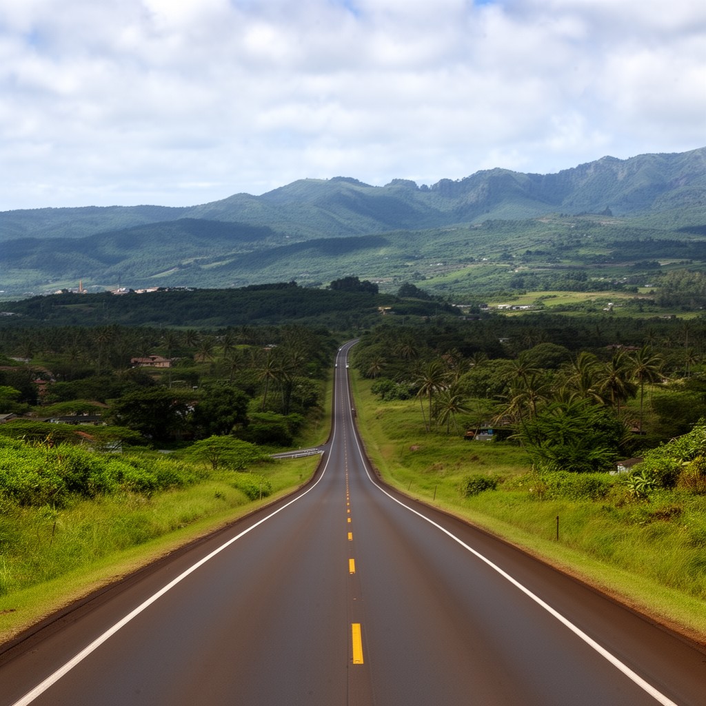 AI-generated illustration of Kamehameha Highway
