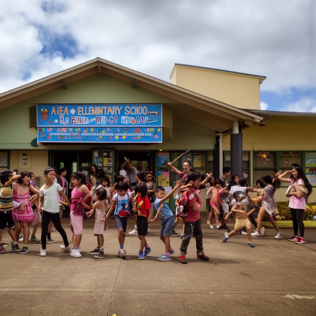 AI-generated illustration of Aiea Elementary School