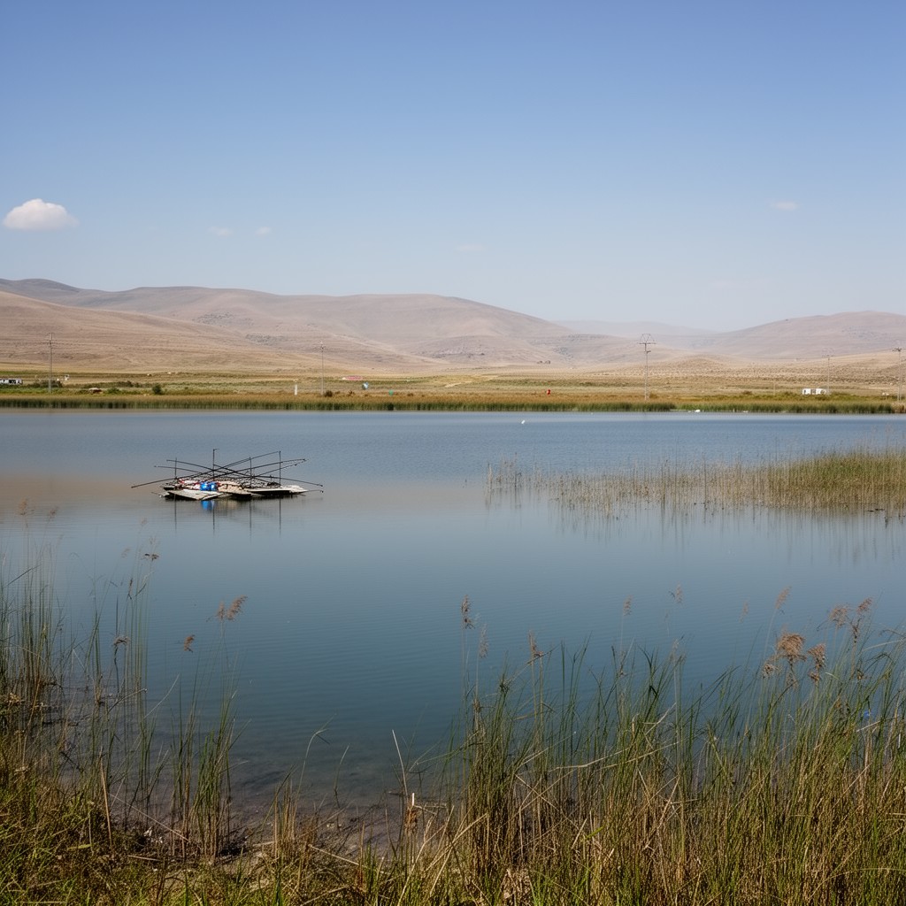 AI-generated illustration of Lake Dojran