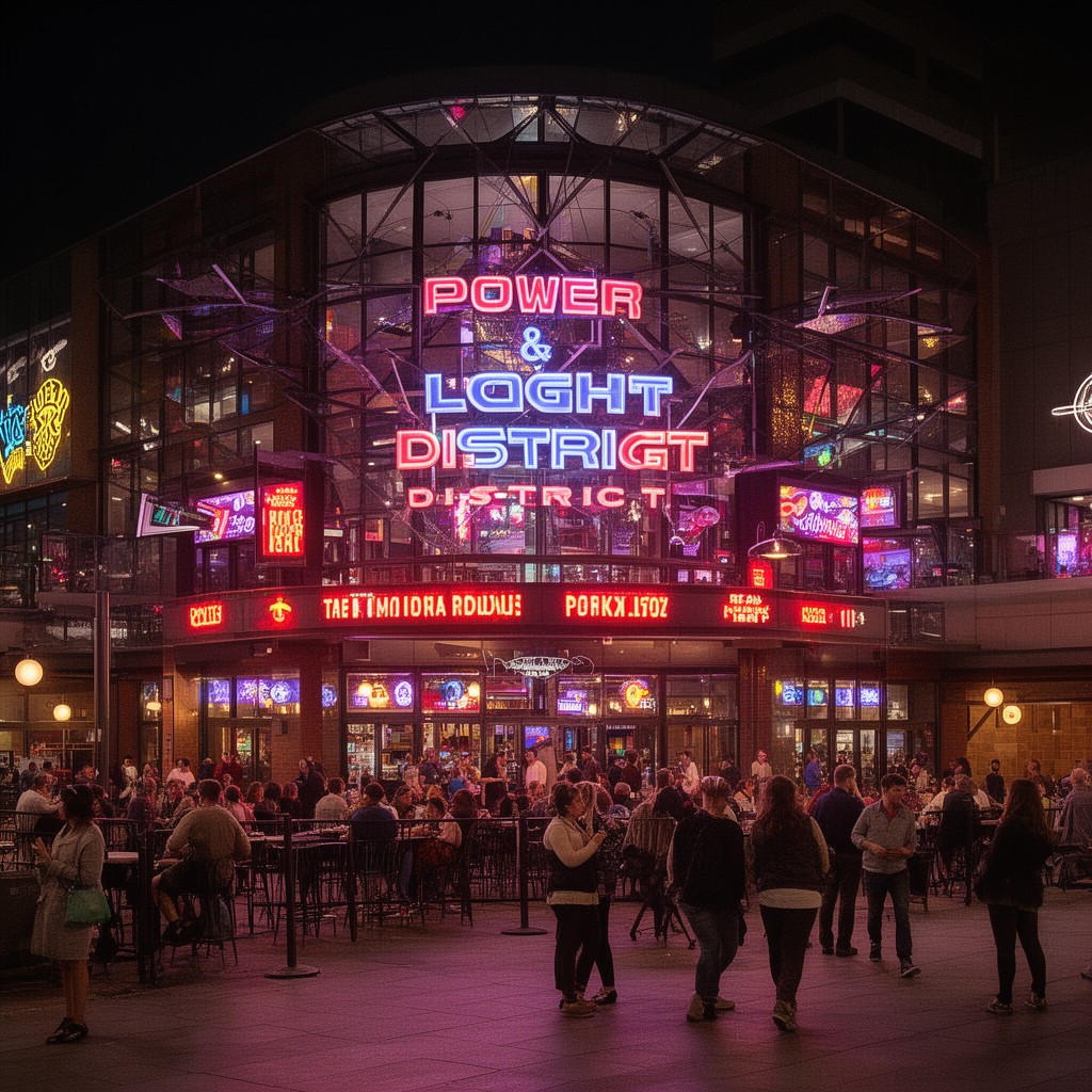 AI-generated illustration of Power & Light District