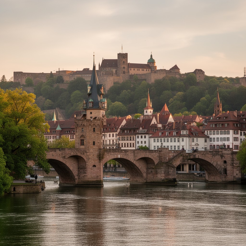 AI-generated illustration of Old Bridge Heidelberg