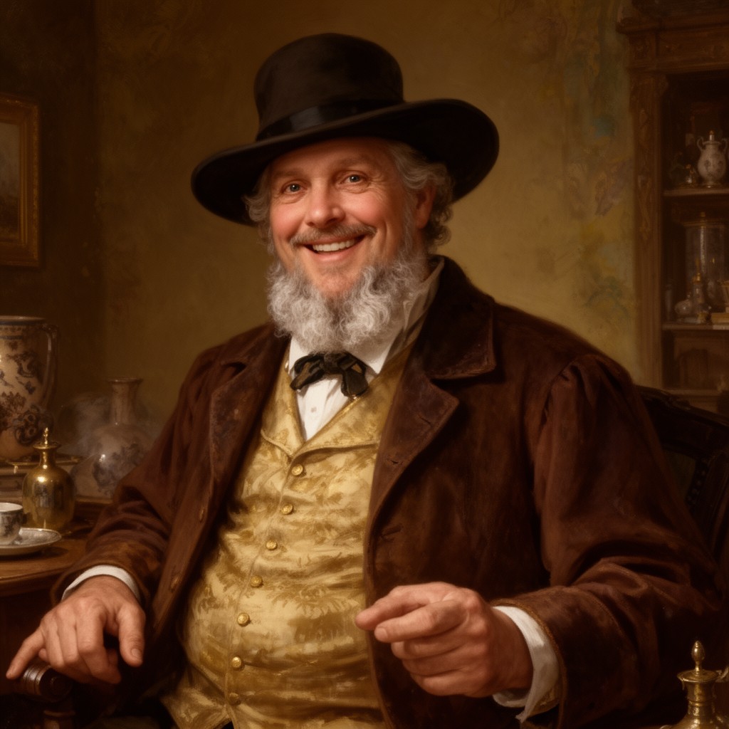 AI-generated illustration of Squire Bracebridge