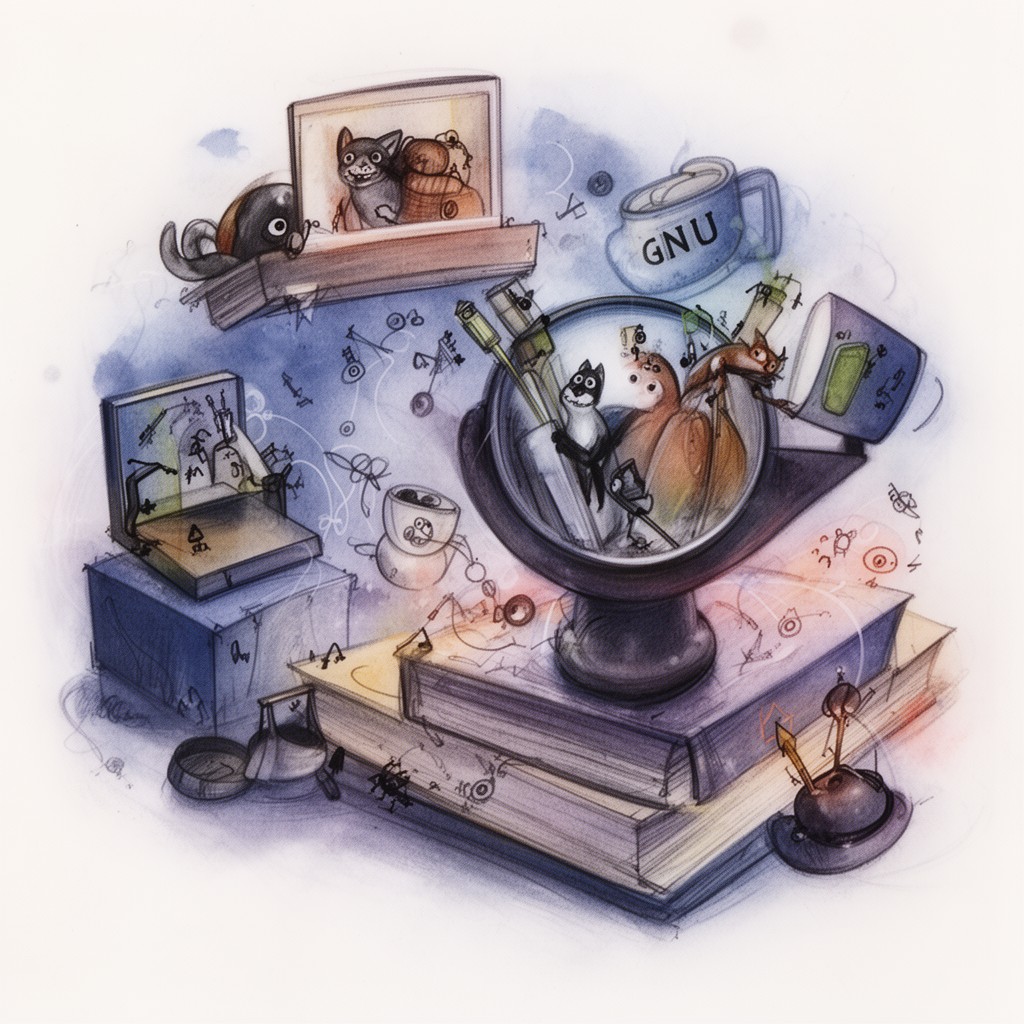 AI-generated illustration of GNU General Public License