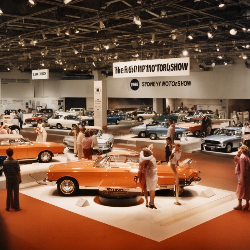 AI-generated illustration of 1968 Sydney Motor Show