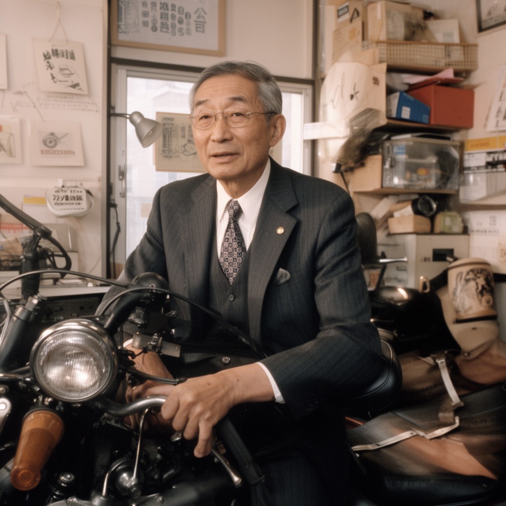 AI-generated illustration of Soichiro Honda