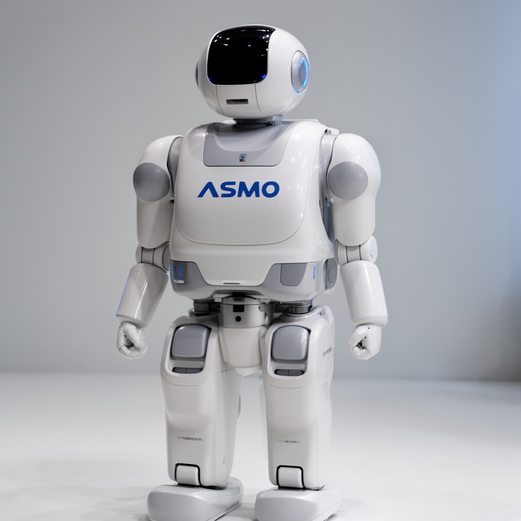 AI-generated illustration of ASIMO humanoid robot