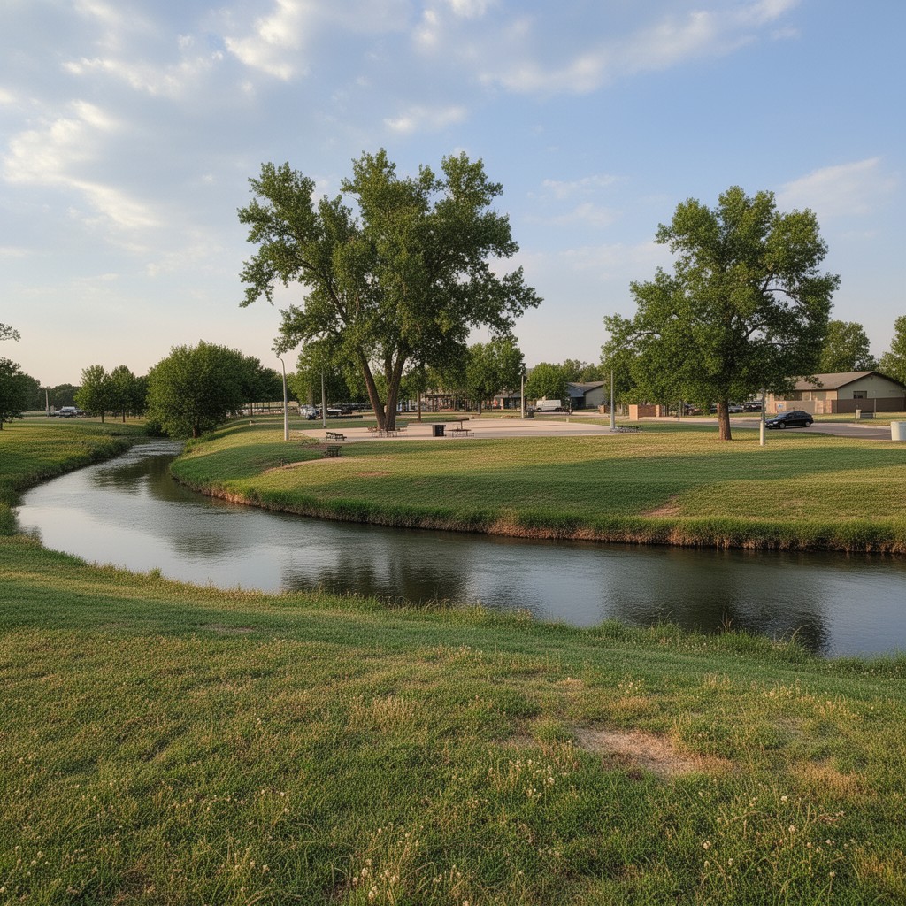 AI-generated illustration of Creekside Park (Ellis, Kansas)