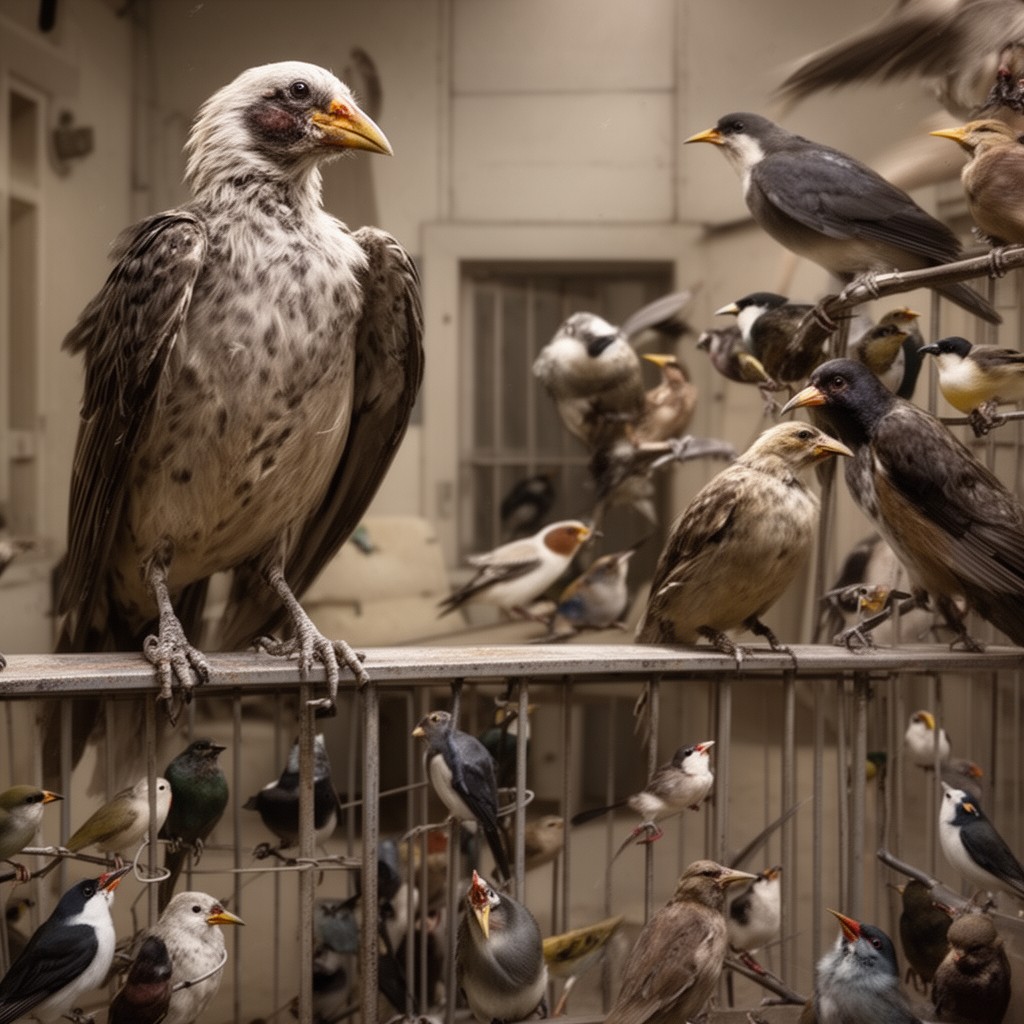 AI-generated illustration of Birdman of Alcatraz