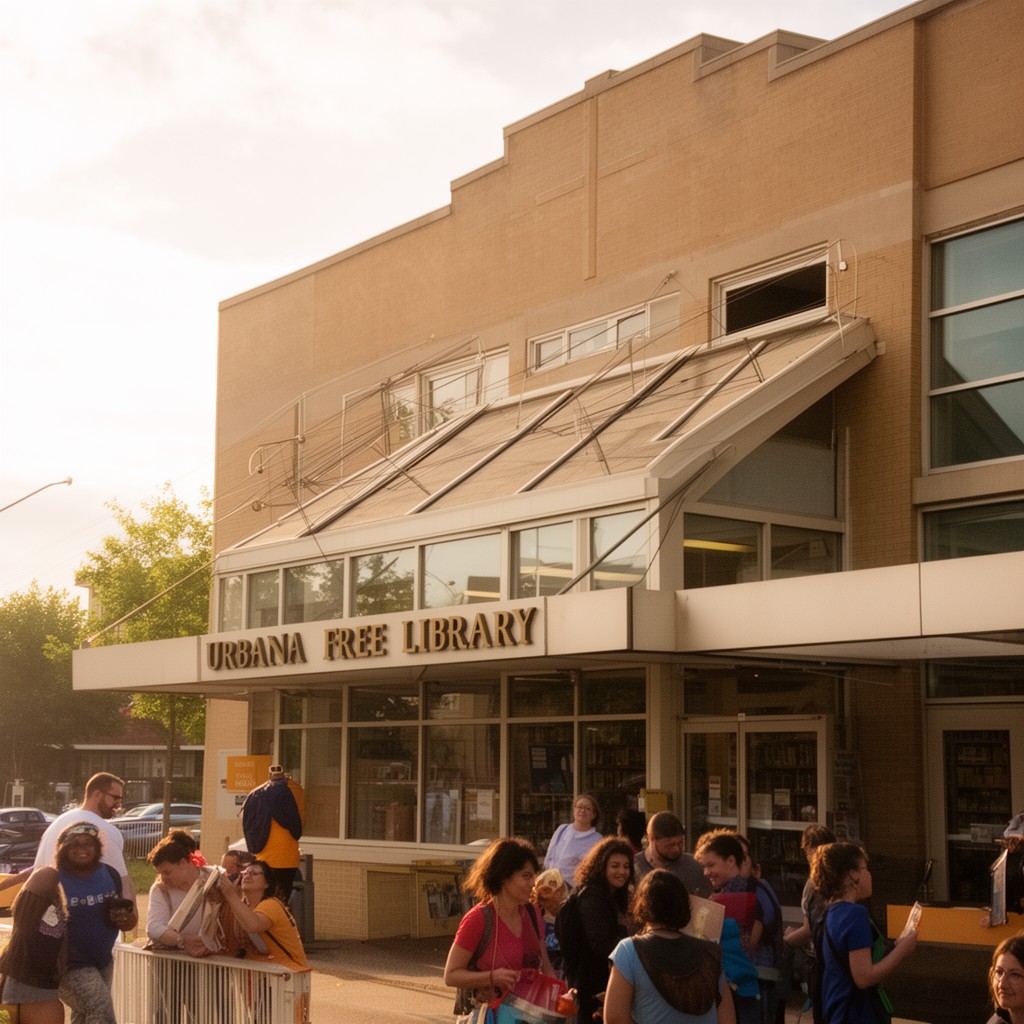 AI-generated illustration of Urbana Free Library