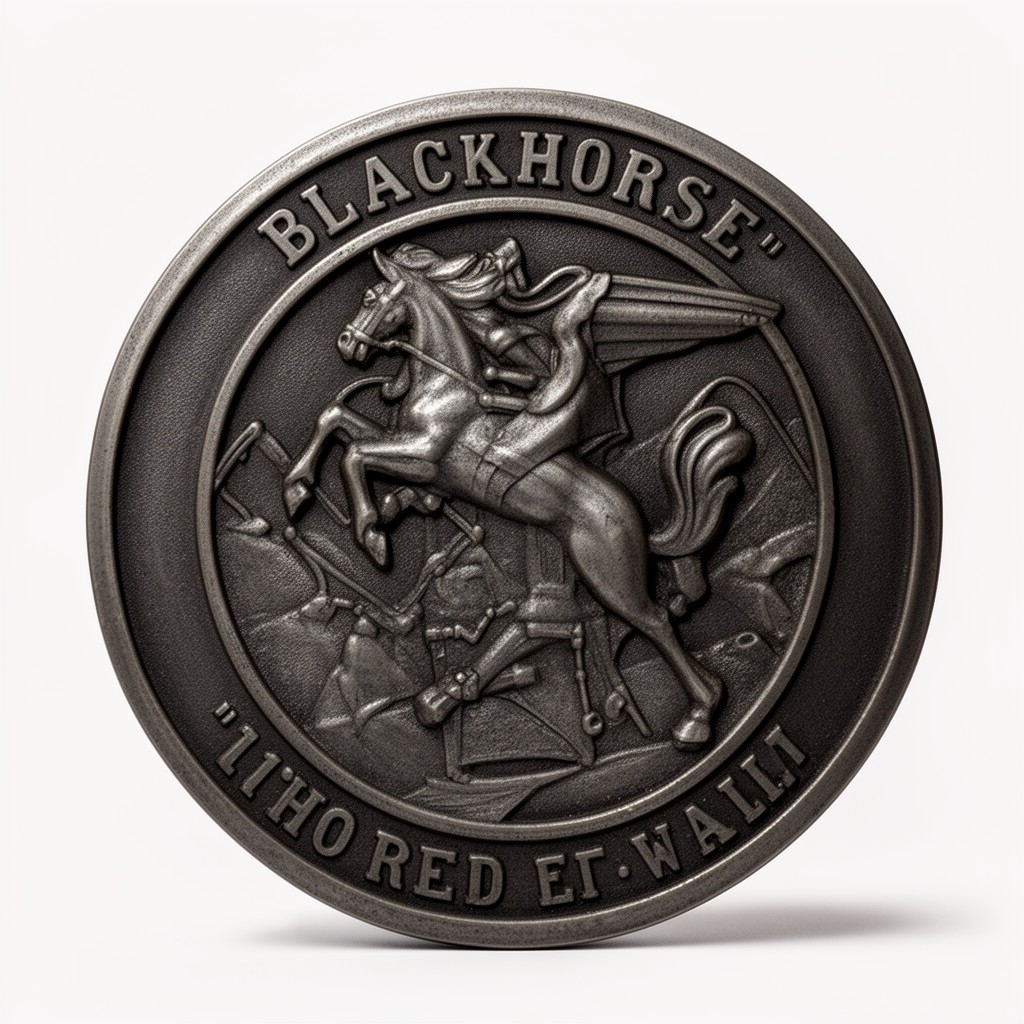 AI-generated illustration of Blackhorse insignia