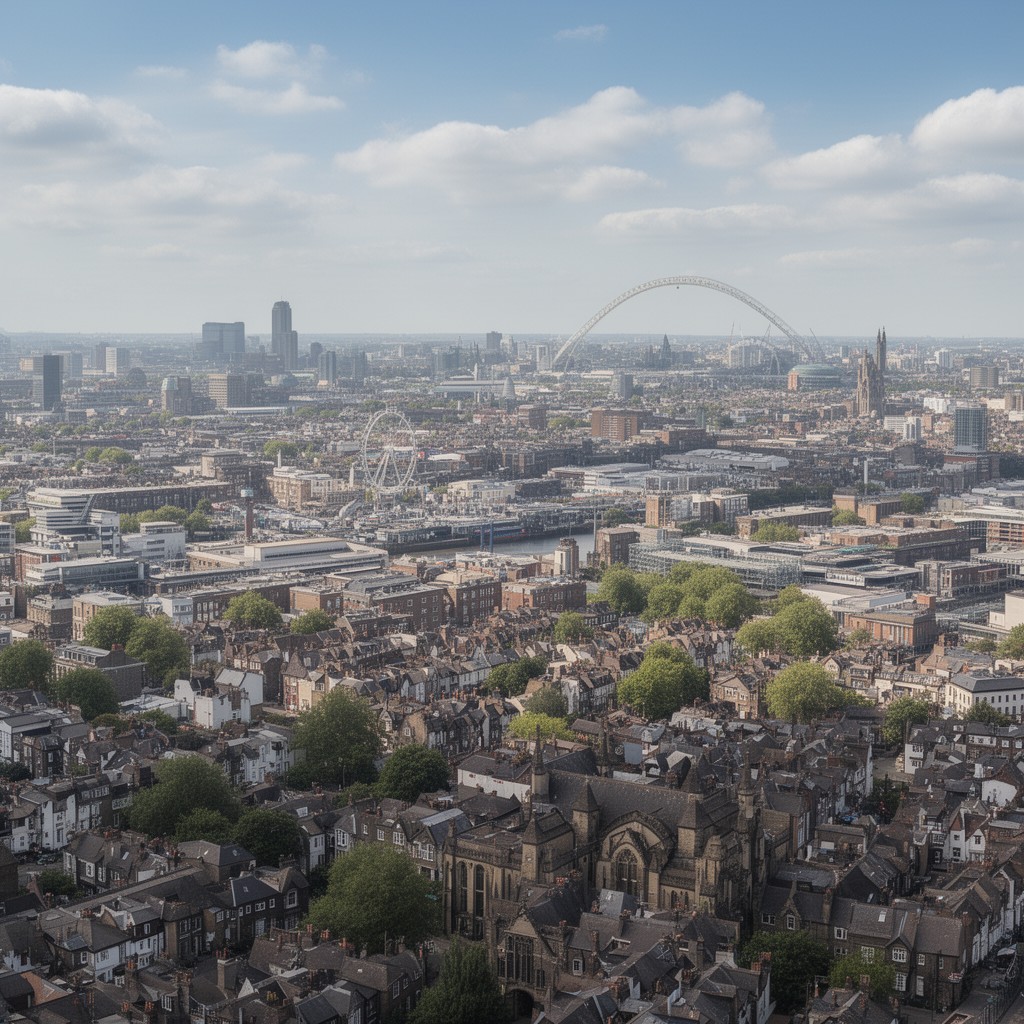AI-generated illustration of South East London