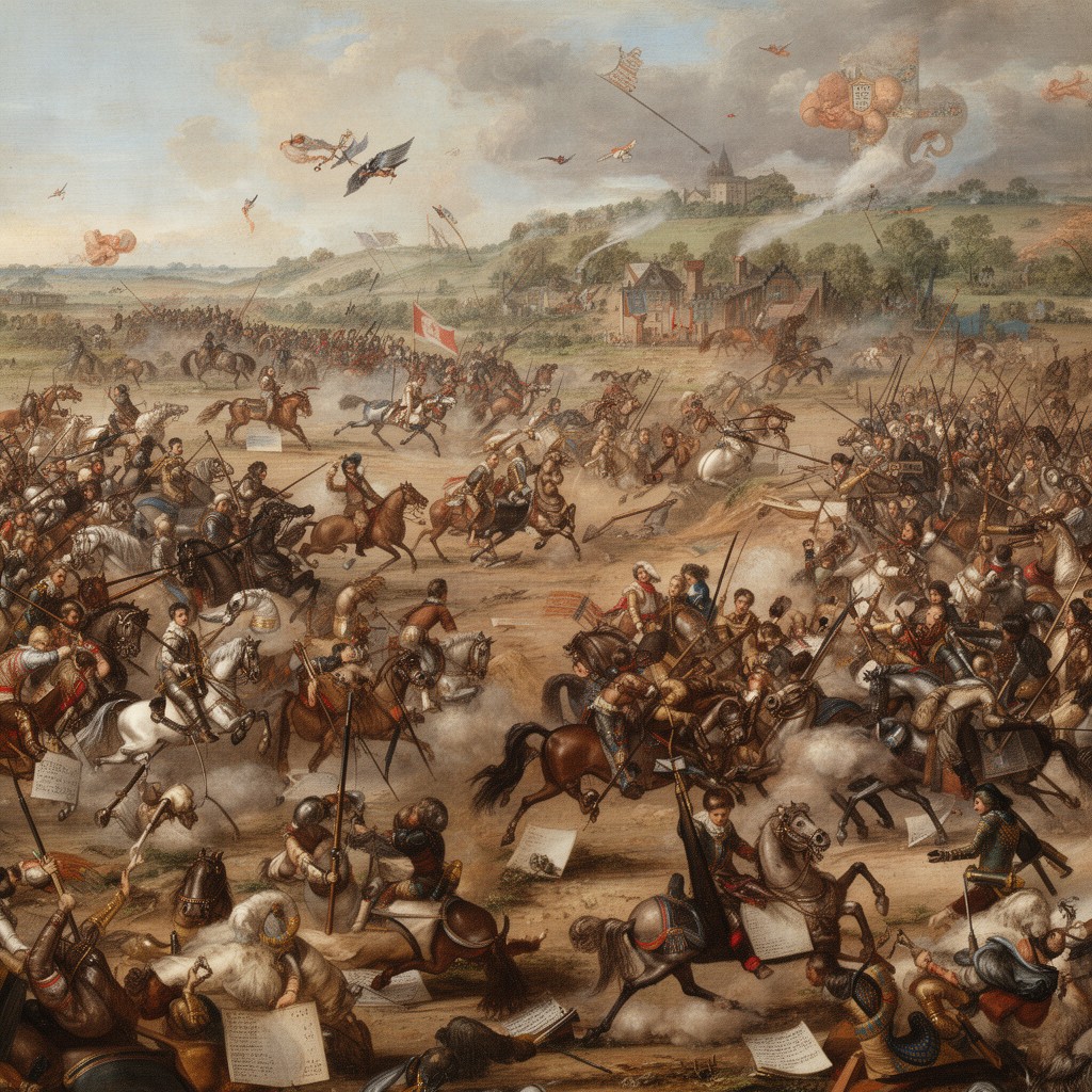 AI-generated illustration of Habsburg–Valois conflict