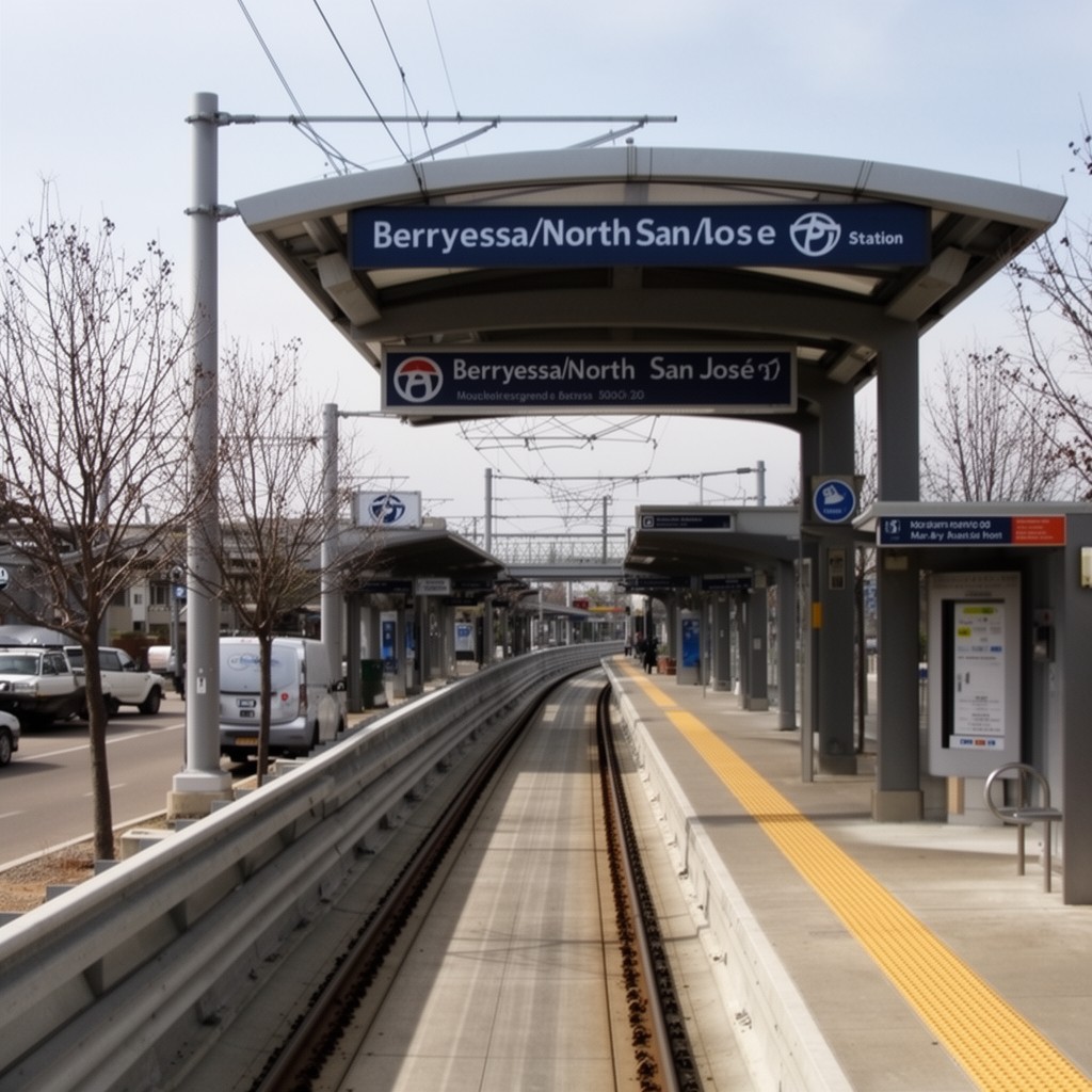 AI-generated illustration of Berryessa/North San José station