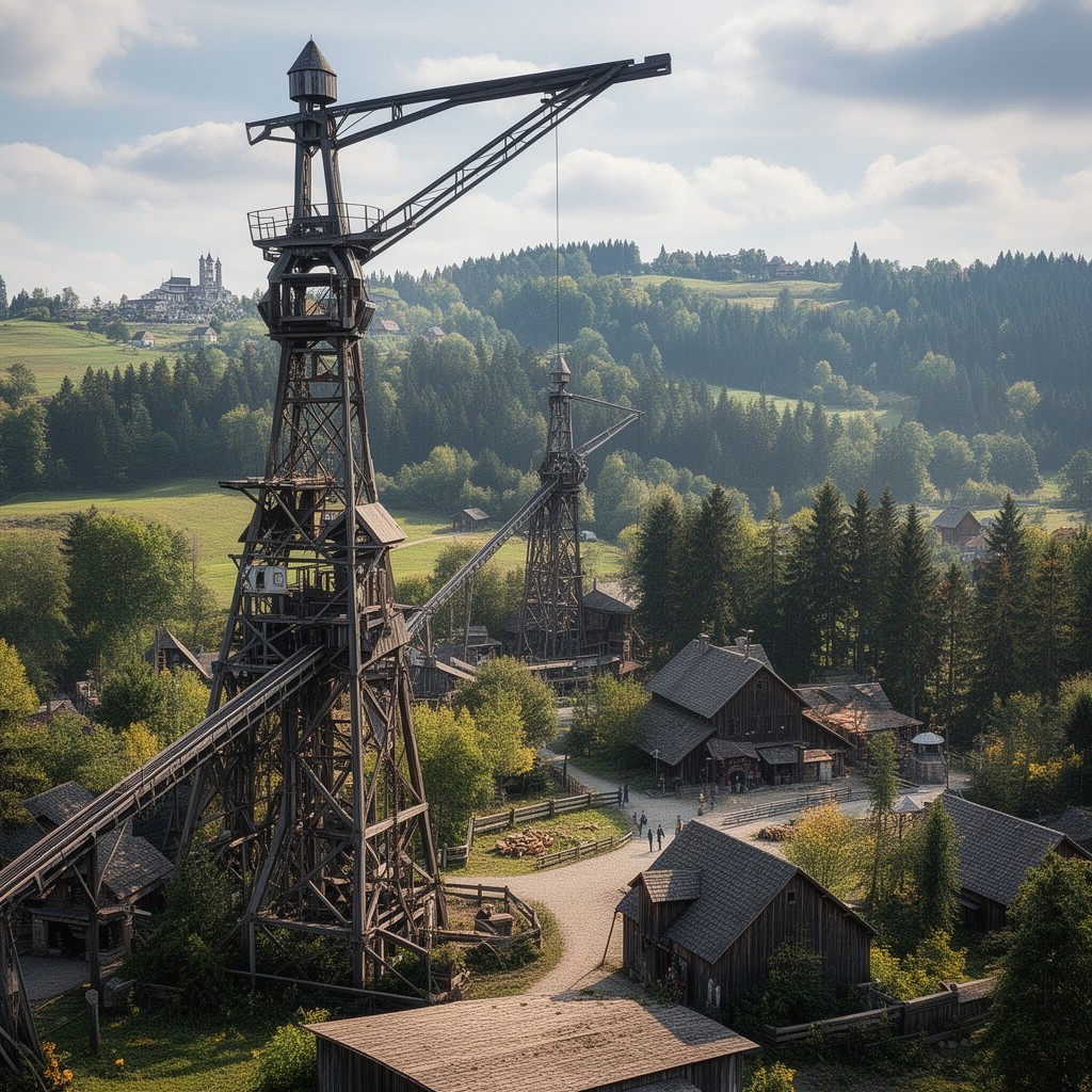AI-generated illustration of Erzgebirge/Krušnohoří Mining Region