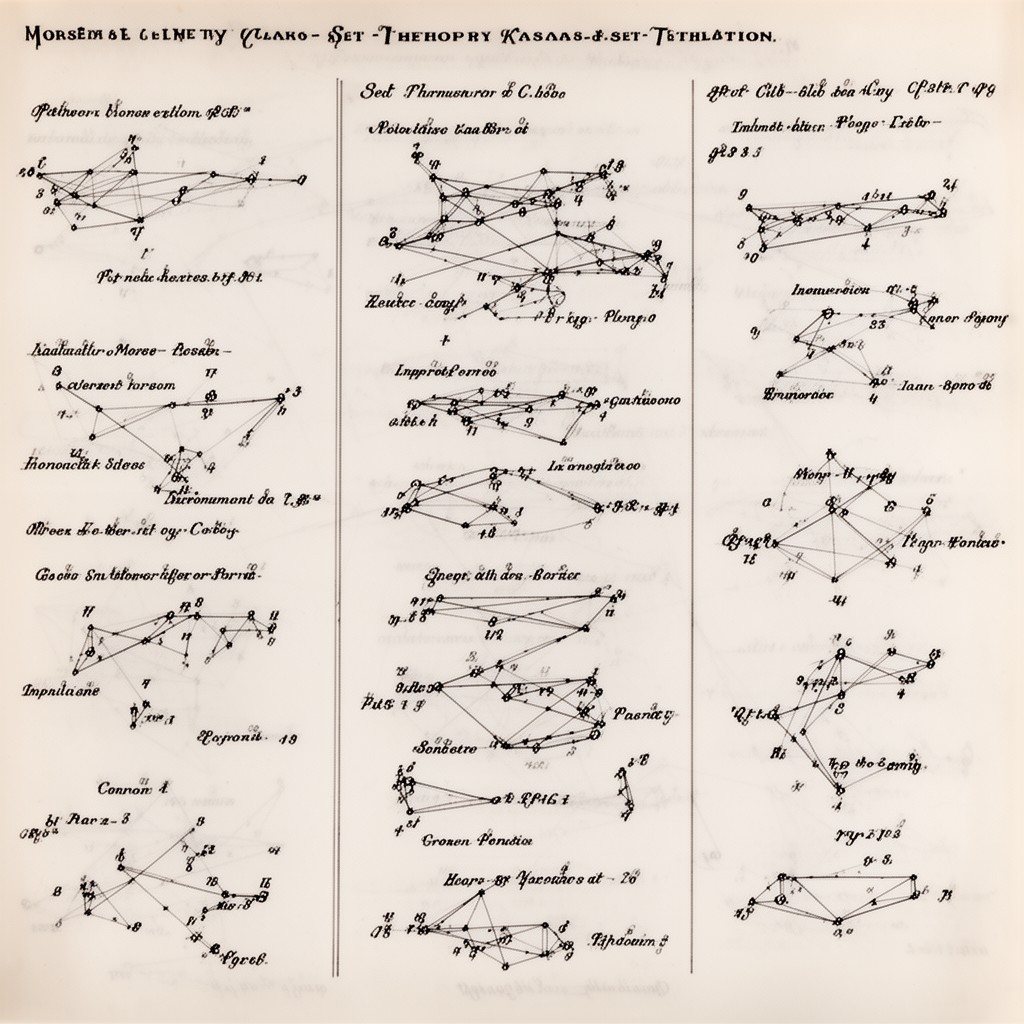 AI-generated illustration of Morse–Kelley set theory by class–set distinction