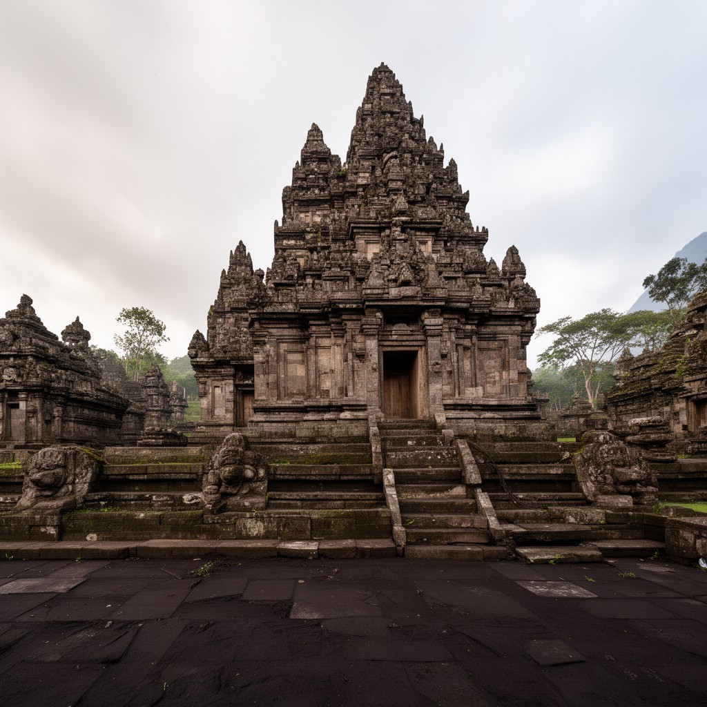AI-generated illustration of Sambisari temple
