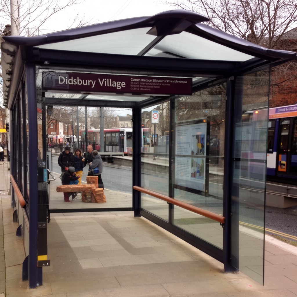 AI-generated illustration of Didsbury Village tram stop
