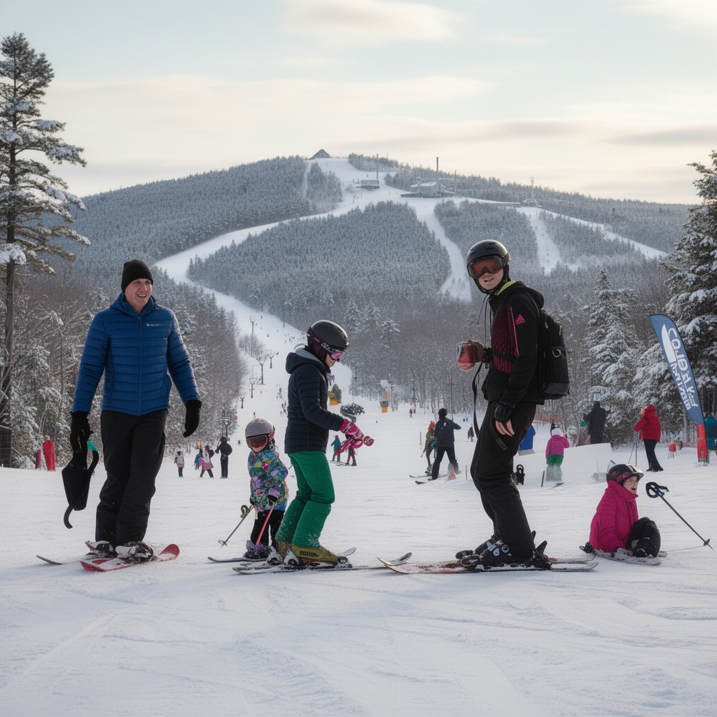 AI-generated illustration of Black Mountain of Maine ski area