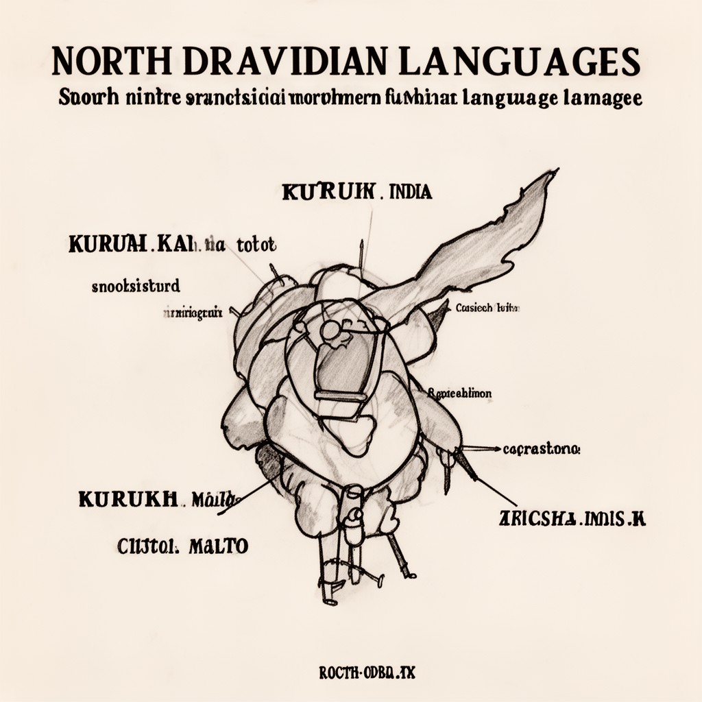 AI-generated illustration of North Dravidian languages