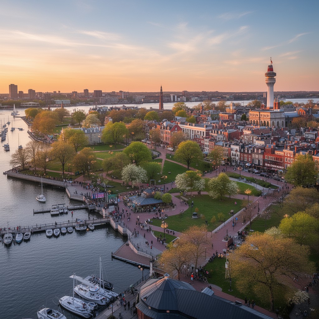 AI-generated illustration of Alexandria waterfront