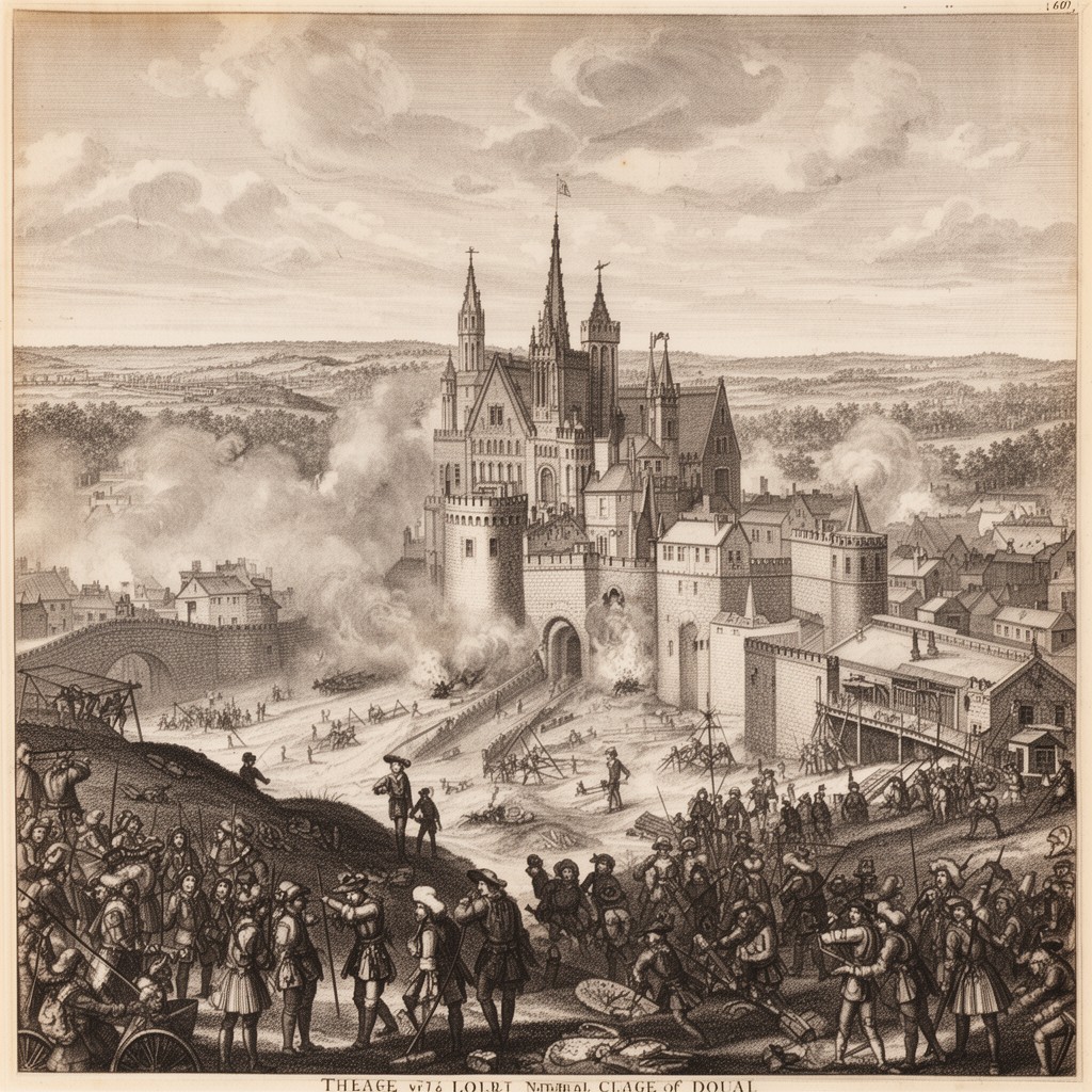 AI-generated illustration of Siege of Douai (1667)